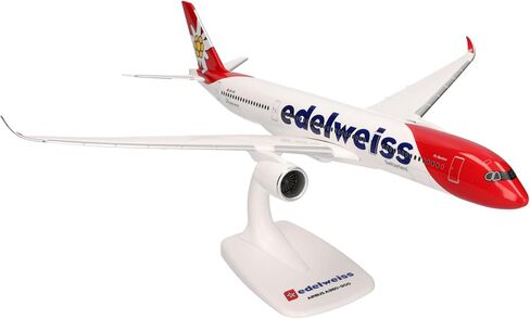 Herpa Snap-Fit Model Aircraft Edelweiss Air Airbus A350-900 - HB-IHF "Piz Bernina"، مقياس مصغر 1:200، عنصر جامعي، نموذج مع حامل عرض، بلاستيك in Kuwait