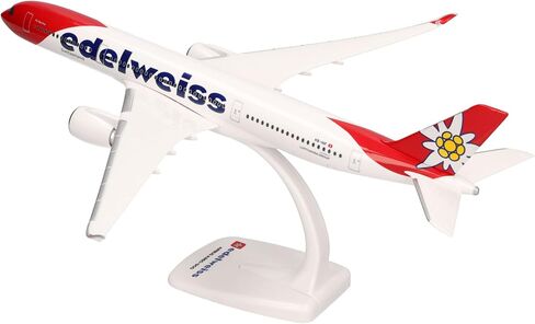 Herpa Snap-Fit Model Aircraft Edelweiss Air Airbus A350-900 - HB-IHF "Piz Bernina"، مقياس مصغر 1:200، عنصر جامعي، نموذج مع حامل عرض، بلاستيك in Kuwait