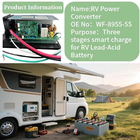 WF-8955-55,55 Amp for WF-8955 PEC Power Converter, RV Power Converter,RV Inverter,Three Stages Smart Charge for RV Lead-Acid Battery,Compatible with WF-8955-MBA,WF-8955-AD-MBA in Saudi Arabia