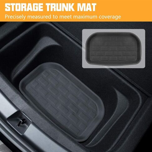 ROCCS Front & Rear Sub Trunk Mats Compatible with Tesla Model Y 2024 2023 2022 2021 - All Weather Cargo Liner Storage Mat - Non Slip Premium 3D Waterproof Rear Trunk Protection, Pack of 2 in Kuwait