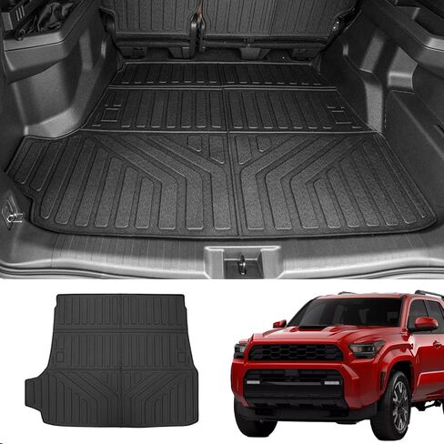 حصيرة شحن متوافقة مع 2025 2026 Toyota 4Runner 5 مقاعد غاز (غير هجين EV & i-Force MAX) بطانة صندوق السيارة بطانة TPE لجميع الأحوال الجوية لأربعة ملحقات عداء (5 مقاعد، حصيرة صندوق السيارة) in Kuwait