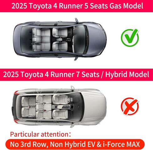 حصيرة شحن متوافقة مع 2025 2026 Toyota 4Runner 5 مقاعد غاز (غير هجين EV & i-Force MAX) بطانة صندوق السيارة بطانة TPE لجميع الأحوال الجوية لأربعة ملحقات عداء (5 مقاعد، حصيرة صندوق السيارة) in Kuwait