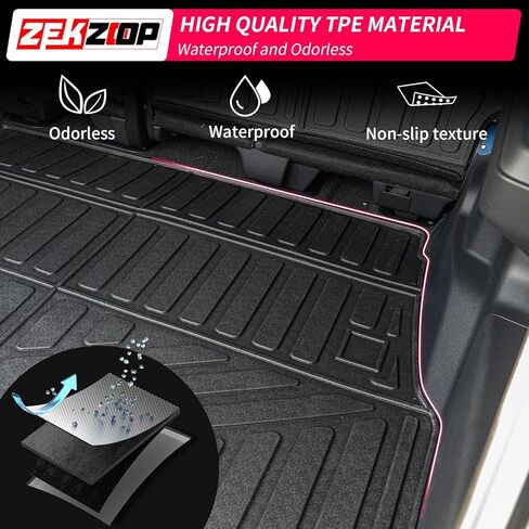 حصيرة شحن متوافقة مع 2025 2026 Toyota 4Runner 5 مقاعد غاز (غير هجين EV & i-Force MAX) بطانة صندوق السيارة بطانة TPE لجميع الأحوال الجوية لأربعة ملحقات عداء (5 مقاعد، حصيرة صندوق السيارة) in Kuwait
