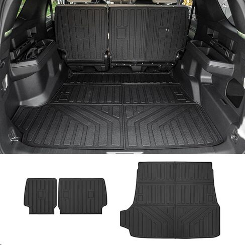 حصيرة شحن متوافقة مع 2025 2026 Toyota 4Runner 5 مقاعد غاز (غير هجين EV & i-Force MAX) بطانة صندوق السيارة بطانة TPE لجميع الأحوال الجوية لأربعة ملحقات عداء (5 مقاعد، حصيرة صندوق السيارة) in Kuwait