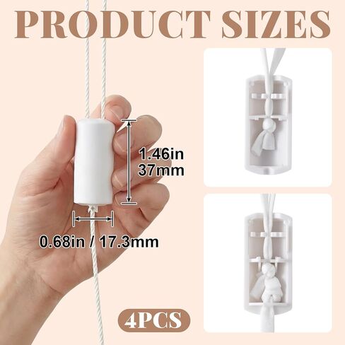 OIIKI 4pcs Breakaway Cord Condensers, Plastic Cord Condenser Knobs for Blinds, Breakaway Blind Pull End Knobs Embellishments for Household Window Small Pets- White in Kuwait