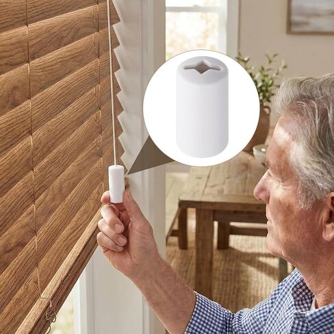 OIIKI 4pcs Breakaway Cord Condensers, Plastic Cord Condenser Knobs for Blinds, Breakaway Blind Pull End Knobs Embellishments for Household Window Small Pets- White in Kuwait