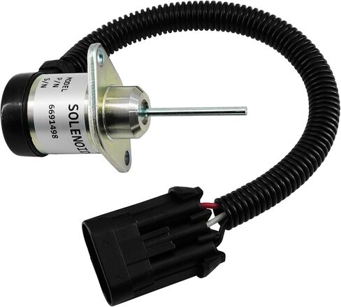 6691498 12V Fuel ShutOff Solenoid Compatible with Bobcat Skid Steer 425 428 430 435 325 328 329 Bobcat Excavator S205 S510 S530 S130 S150 S160 S175 Replace 1503ES-12A5UC4S 6691313 1G925-60011 in Kuwait