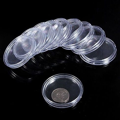 Teensery 10 Pcs Clear Round Plastic Lighthouse Coin Capsules Coin Display Cases Container Box (45mm) in Kuwait