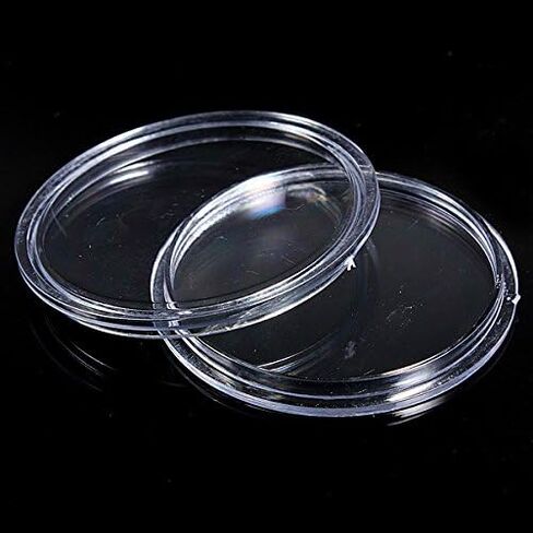 Teensery 10 Pcs Clear Round Plastic Lighthouse Coin Capsules Coin Display Cases Container Box (45mm) in Kuwait