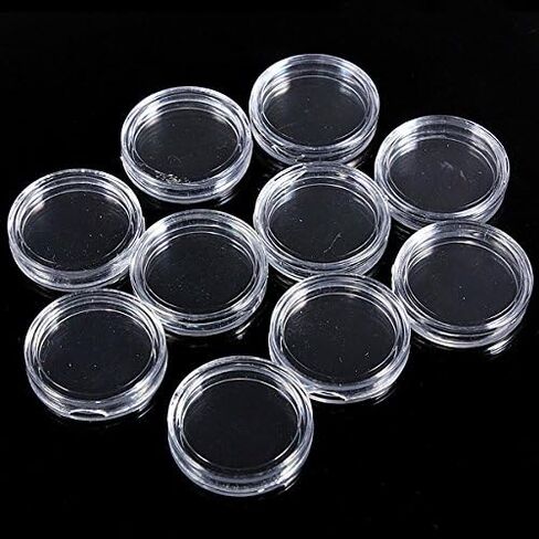 Teensery 10 Pcs Clear Round Plastic Lighthouse Coin Capsules Coin Display Cases Container Box (45mm) in Kuwait