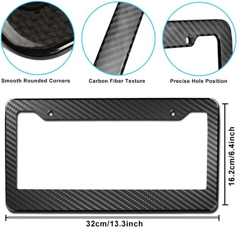 2Pack Carbon Fiber License Plate Frames for 49ers, Black Aluminum Front & Rear Car Tag Holder Cover, Heavy Duty License Plate Bracket Car Accessories in Saudi Arabia