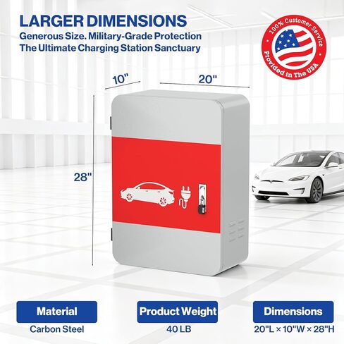 POCHAR EV Electric Vehicle Charger Cover Protector for Tesla Model Y Model 3- Wall Connector Charging Station Steel EV Charger Enclosure Lock Box Universial Indoor & Outdoor Waterproof Dustproof in Saudi Arabia