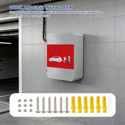 POCHAR EV Electric Vehicle Charger Cover Protector for Tesla Model Y Model 3- Wall Connector Charging Station Steel EV Charger Enclosure Lock Box Universial Indoor & Outdoor Waterproof Dustproof in Saudi Arabia
