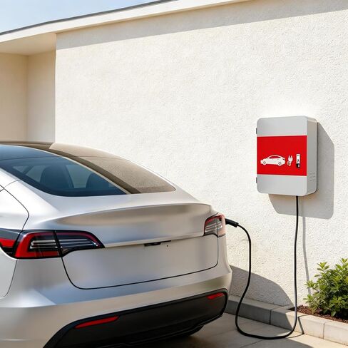 POCHAR EV Electric Vehicle Charger Cover Protector for Tesla Model Y Model 3- Wall Connector Charging Station Steel EV Charger Enclosure Lock Box Universial Indoor & Outdoor Waterproof Dustproof in Saudi Arabia