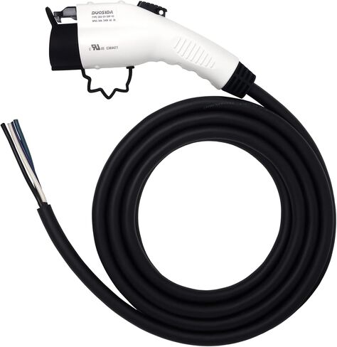 Inteset 25' 40A EV Charger J-1772 كابل استبدال التوصيل، سلك نهاية الشاحن العاري لسهولة استبدال الكابل الأصلي على أجهزة الشحن حتى 40 أمبير، صنع في الولايات المتحدة الأمريكية. in Kuwait