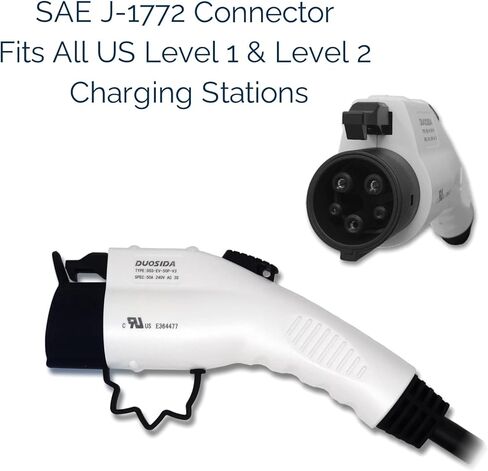 Inteset 25' 40A EV Charger J-1772 كابل استبدال التوصيل، سلك نهاية الشاحن العاري لسهولة استبدال الكابل الأصلي على أجهزة الشحن حتى 40 أمبير، صنع في الولايات المتحدة الأمريكية. in Kuwait