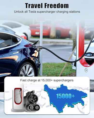 NACS إلى CCS1 محول شاحن تسلا | شواحن NACS DC إلى محول CCS1 | 500 أمبير | 1000 فولت | العاصمة | ضمان لمدة 12 شهرًا in Kuwait