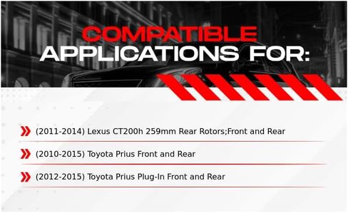 مجموعة الفرامل الأمامية والخلفية R1 Concepts تناسب 2011-2014 Lexus CT200h؛ تويوتا بريوس 2010-2015| وسادات سيراميك، دوارات فارغة| الأجهزة| 10.0 بوصة في الأمام و10.2 بوصة في الخلف in Kuwait