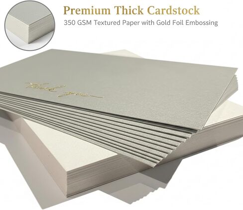 Thank You Note Cards with Envelopes – 50 Pack – 25 Dark Green & 25 Light Green Flat Cards – 50 Gold Foil Stickers Included – Bulk Set for Wedding, Graduation, Baby Shower, Business in Saudi Arabia
