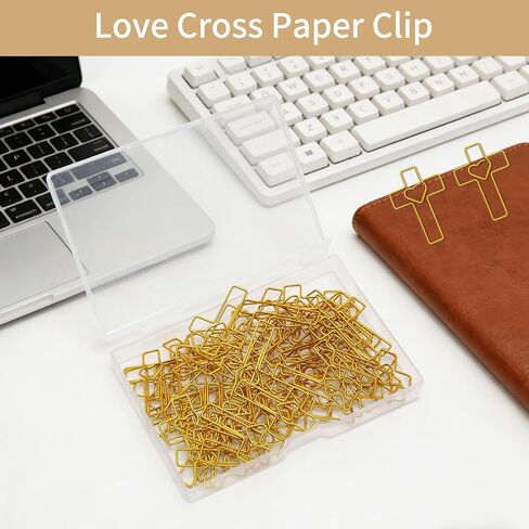 50 Pcs Gold Heart Cross Paper Clips, Bible Study Supplies Christian Gifts for Women, Easter Eggs Fillers Teacher Appreciation Gifts, Scripture Bookmarks Journaling Accessories in Saudi Arabia