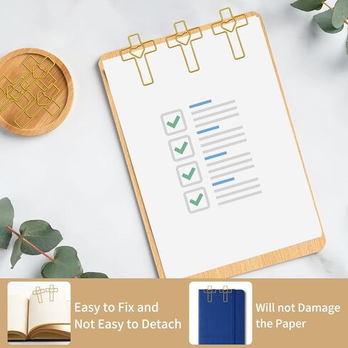 50 Pcs Gold Heart Cross Paper Clips, Bible Study Supplies Christian Gifts for Women, Easter Eggs Fillers Teacher Appreciation Gifts, Scripture Bookmarks Journaling Accessories in Saudi Arabia