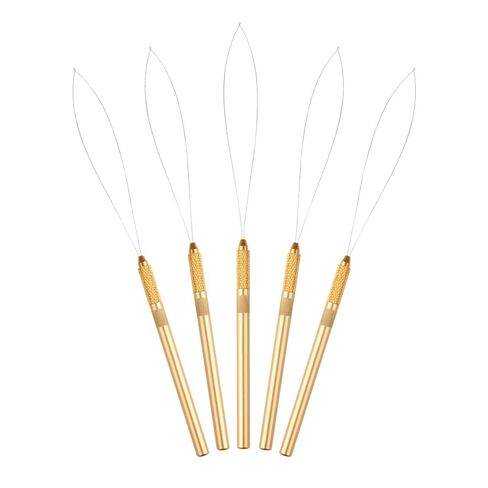 Hair Want 5 Pcs Pulling Hook Needle Crochet Latch Hook Needle for Micro Link Beads Hair Extensions Loop Tool for Feather Extensions Hair Tinsel Weft Extensions in Saudi Arabia