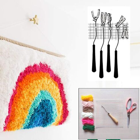 XAGMODSHN Free Pattern Rug Hooking Mesh Canvas Wooden Bent for Latch Hook Kit Tool for Dispenser for Diaper Bag in Saudi Arabia