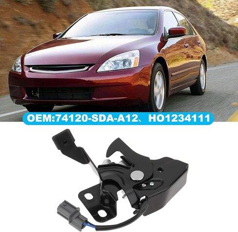 قفل بمزلاج للغطاء الأمامي لسيارة سيدان كوبيه من OTOTEC 74120-SDA-A12 متوافق مع Honda Accord 2003-2007 مع نظام إنذار in Kuwait