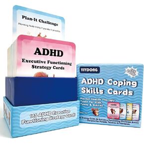 ADHD Coping Skills Cards - 165 ADHD Executive Functioning Strategy Cards Mental Health Therapy Tools for Kids, Teens & Adults in Saudi Arabia