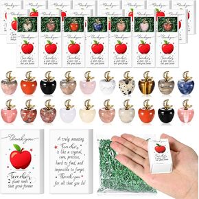 20 Sets Teacher Appreciation Gifts in Bulk Thank You Teacher Desk Decor Mini Apple Teacher Pocket Hug Token with Green Moss Thank You Gifts for Teacher Coworker Staff Employee Appreciation Gifts in Saudi Arabia
