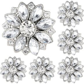 6PCS Sparkling Button Covers for Women Blouses, Rhinestone Button Covers for Clothing Dresses, Floral Design No Sew Snap on Decorative Cover for Shirts Blouses Dresses Coats Clothing and DIY Craft in Kuwait
