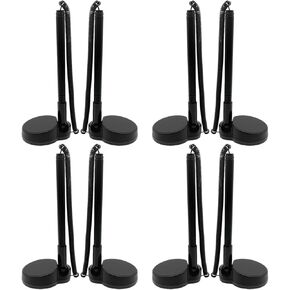 8pcs Black Counter Pen with Chain and Base, Desktop Ink Signature Pens for Office Reception, Guest Sign-in and Business Work Desk Use in Kuwait