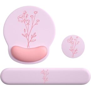 Mouse Pad with Keyboard Wrist Rest,Ergonomic Mouse Pad Wrist Support PU Base with Coaster,Mousepad with Nonslip Base for Computer Laptop Keyboard Home&Office in Saudi Arabia