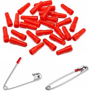 50 Pack Safety Pins Protection Caps - Universal Needle Tip Protector for Safety Pins for Clothes, Rubber Protective Covers for Large Brooch for Prevent Stabbing Skin(Red) in Saudi Arabia