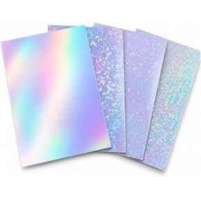 20 Holographic Stickers, A4 8.5"x11" Waterproof self-Adhesive Vinyl Overlay, Holographic Sticker Paper for Stickers, DIY Crafts, Labels, and Decals with Transparent Holographic Film in Saudi Arabia