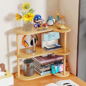 New Vertical Corner Shelf, Simple Desktop Small Bookshelf 3-Tier Clutter and Ornaments Storage Shelf File Organizer Shelf Bookcase in Saudi Arabia