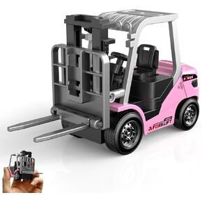 Dwi Dowellin Mini 1/64 RC Forklift Toy, Remote Control Forklift Truck, 2 in 1 Transformable Lift Fork & Hook for Adults Kids Boys and Girls(Yellow) in Saudi Arabia