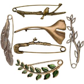 6PCS Extra Large Decorative Safety Pins for Clothing, Vintage Brooch Pins for Women, Giant Retro Sweater Lapel Pins (Bronze) – Fashion Jewelry Accessories for Scarves, Hats, DIY Crafts in Saudi Arabia