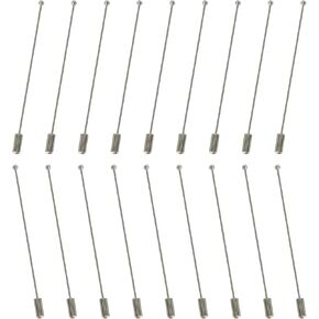 20 Pack Long Needle Eye Pin Brooch Pin Stick 95mm Metal Brooch Boutonniere Sticks with Stopper for DIY Jewelry Making, Costume Accessories in Kuwait