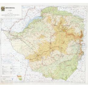 Gifts Delight Laminated 25x24 Poster: Physical Map - Rhodesian Maps Archive of Rhodesia in Kuwait
