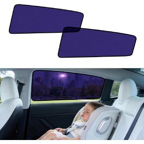 Tesla Model 3 Car Window Shades for Side Windows Sun Shade Static Cling | Front for Driver Visibility | Rear for Baby Sun Protection | Specific fit Frameless Doors | 2018-2026 in Kuwait