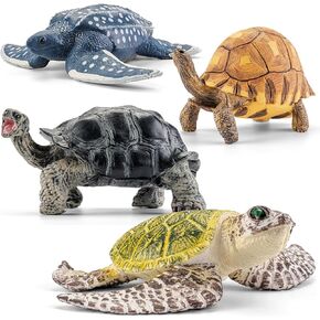 4PCS Large Sea Turtle & Tortoise Toys Figurines, Realistic Plastic Solid Sea Ocean Animals Figures Educational Toys for Kids Ages 3-5 5-7 4-8 8-12 Boys Girls in Saudi Arabia