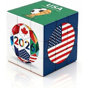 2026 World Soccer Cup Themed 3x3 Puzzle Cube 2.2x2.2in– High Difficulty Restore, Factory-Dry No Lube – Collectible Display Piece with Acrylic Box in Saudi Arabia