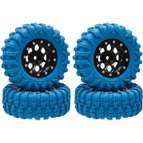 GOUPRC 1.3" Wheel Tires Set, Aluminum Beadlock Rim Swamp Claw Mud Terrain Rock Tread Pattern Tires for SCX24 TRX4M 1/18 1/24 Upgrade RC Crawler Truck Car in Kuwait