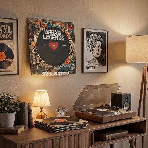 Chumia Now Playing Vinyl Record Stand جدار جبل Lp سجل عرض رف تخزين ديكور المنزل جدار جبل أو لاصق للألبومات ملحقات غرفة الموسيقى، أبيض in Kuwait