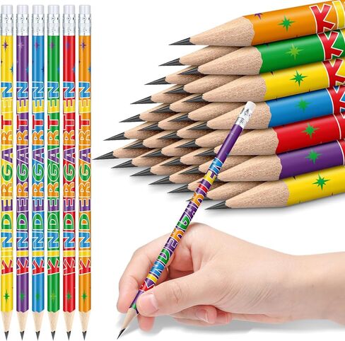AmazingSpark 24 Pack Kindergarten Pencils for Kids Cute Pencils and Erasers for Back to School Supplies List for I'm Going to Kindergarten Spring Semester Year 2026 First Day of Classroom Reward Gift in Kuwait