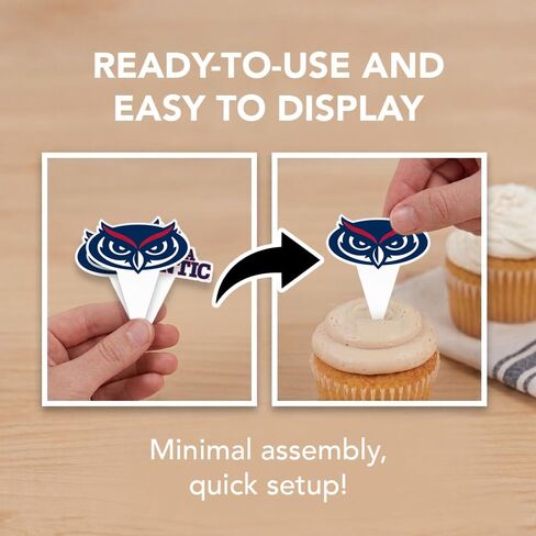 Desert Cactus Florida Atlantic University Cupcake Topper and Cake Toppers Set - FAU Owls 25 Pcs Food Party Supplies, Decorations, Graduation and Game Day in Kuwait