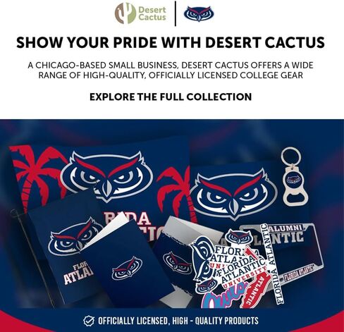 Desert Cactus Florida Atlantic University Cupcake Topper and Cake Toppers Set - FAU Owls 25 Pcs Food Party Supplies, Decorations, Graduation and Game Day in Kuwait