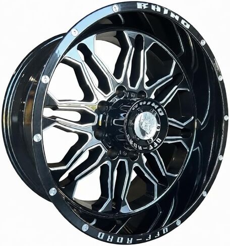 1 قطعة الكركدن 20x10 عجلة 8X170 ، ET-12 إزاحة ، 8 العروة حافة الطرق الوعرة لمعان أسود طحن نافذة المسامير نقش عجلة الألومنيوم in Kuwait