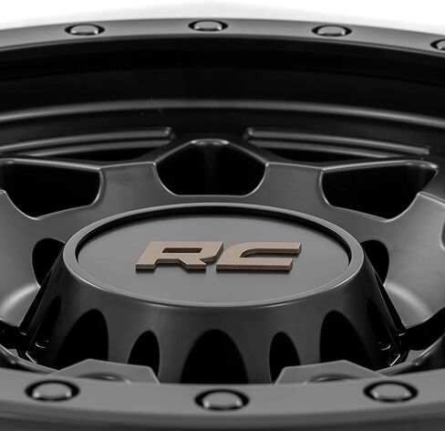Rough Country 78 Series Aluminum Wheel with Simulated Beadlock - 18x9, 8x170mm Bolt Pattern, +0mm Offset, Rugged 10-Spoke Design, Semi Gloss Black in Kuwait